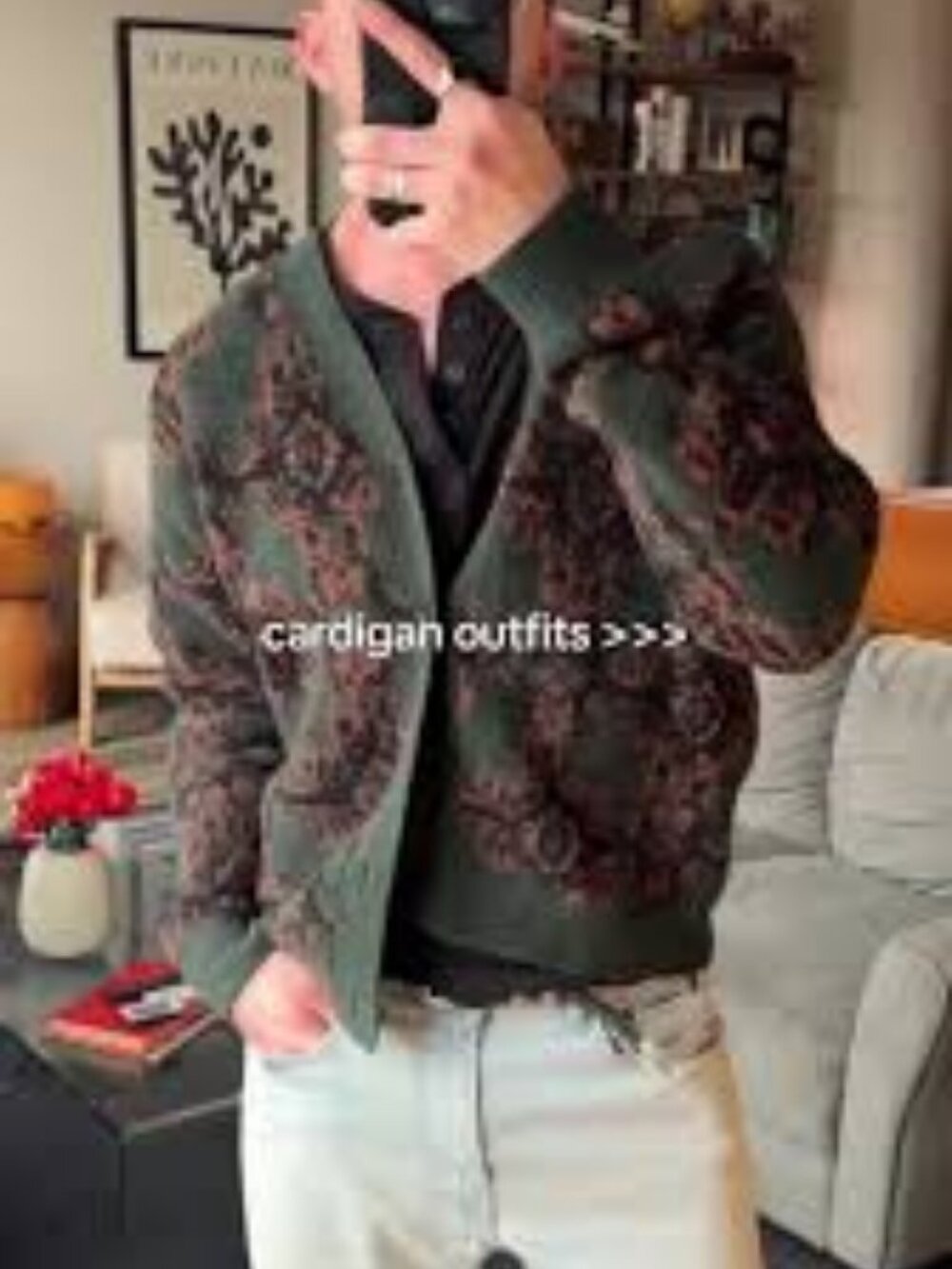Abercrombie & Fitch Green and Brown Men’s Sweater